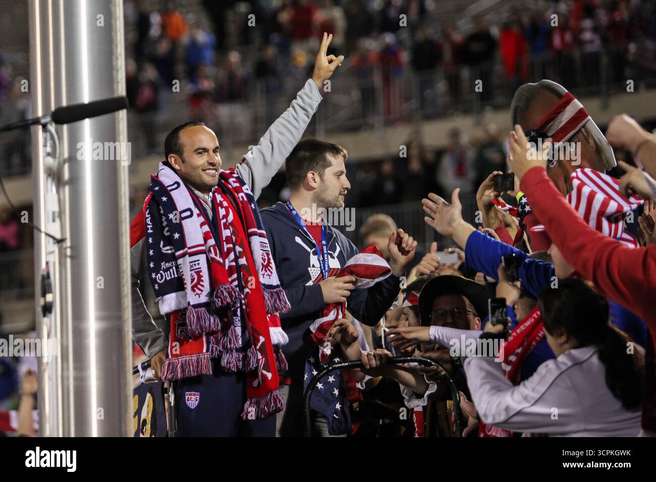 HARTFORD, CT, USA - 10. OKTOBER 2014: Landon Donovan nach US International Freundschaftsspiel zwischen US Men`s National Team gegen Ecuador, Endstand Stockfoto